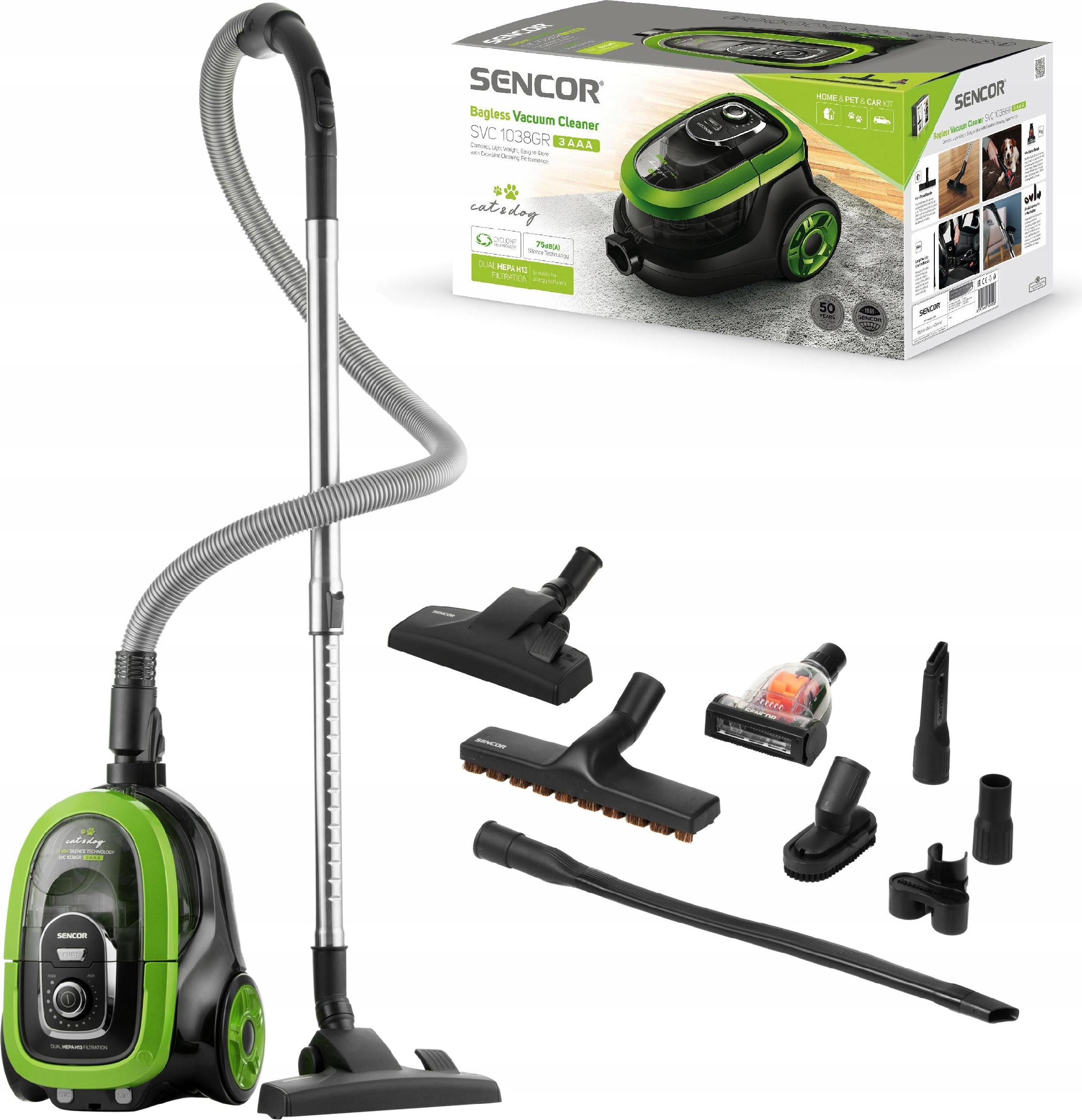 Sencor Svc1038Gr 750W Bezvreckový Vysávač S Hepa Filtrom, Cyklónový Automatický Návrat