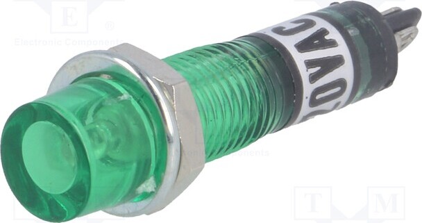 TNE 5x Kontrollleuchte: mit Neonleuchte FLUO grün konkav 230VAC IP20 Kontrollleuchte _1GH_NI-2FGN