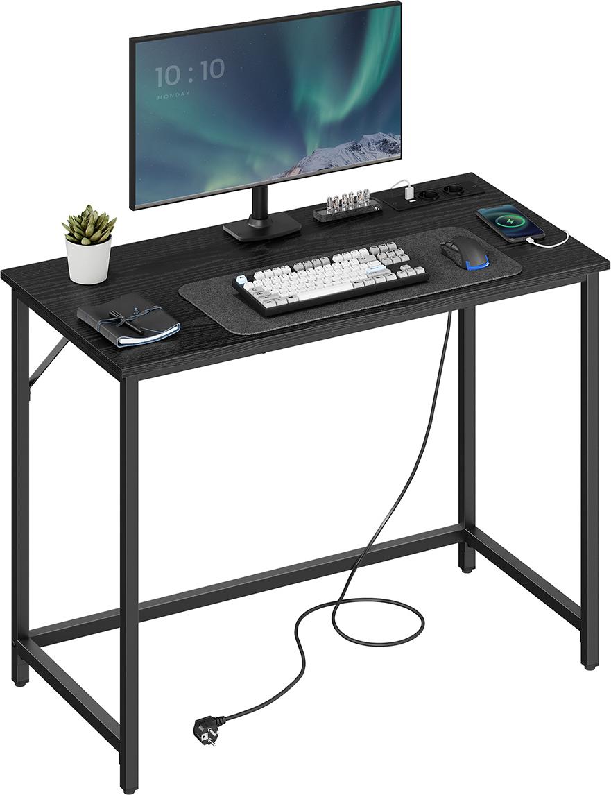 ecomax Spieltisch mit LED-Beleuchtung, Ebenholzschwarz LWD141B82