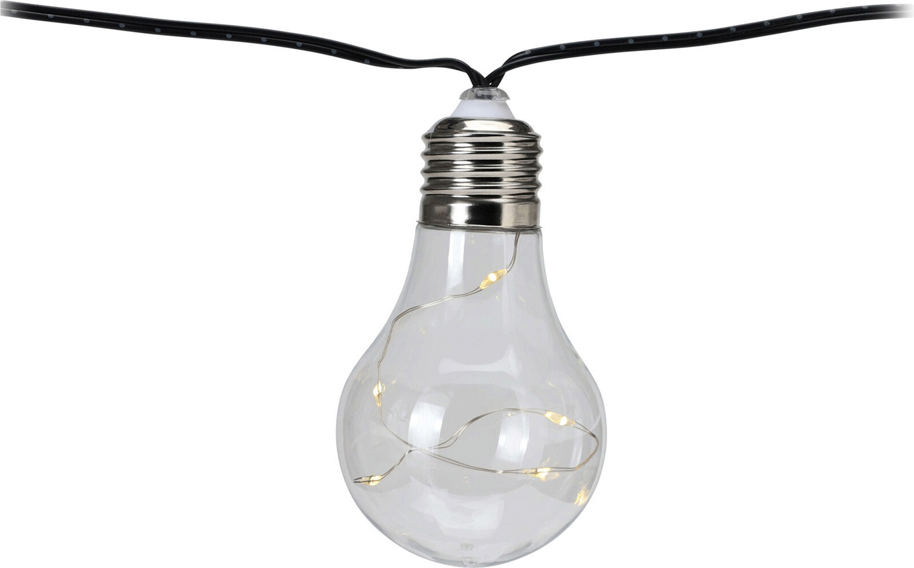 SELF IMPORT AGENCIES LED Lichterkette 7,5m IP-44 10 Kunststoff Glühbirnen Klar / Warmweiß 120697