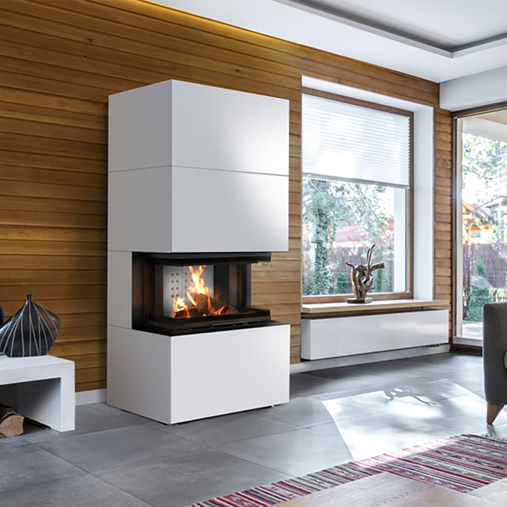 Modulárny krb NBC/Easy Box 7 KW Ø 160 Oceľové puzdro Bianco