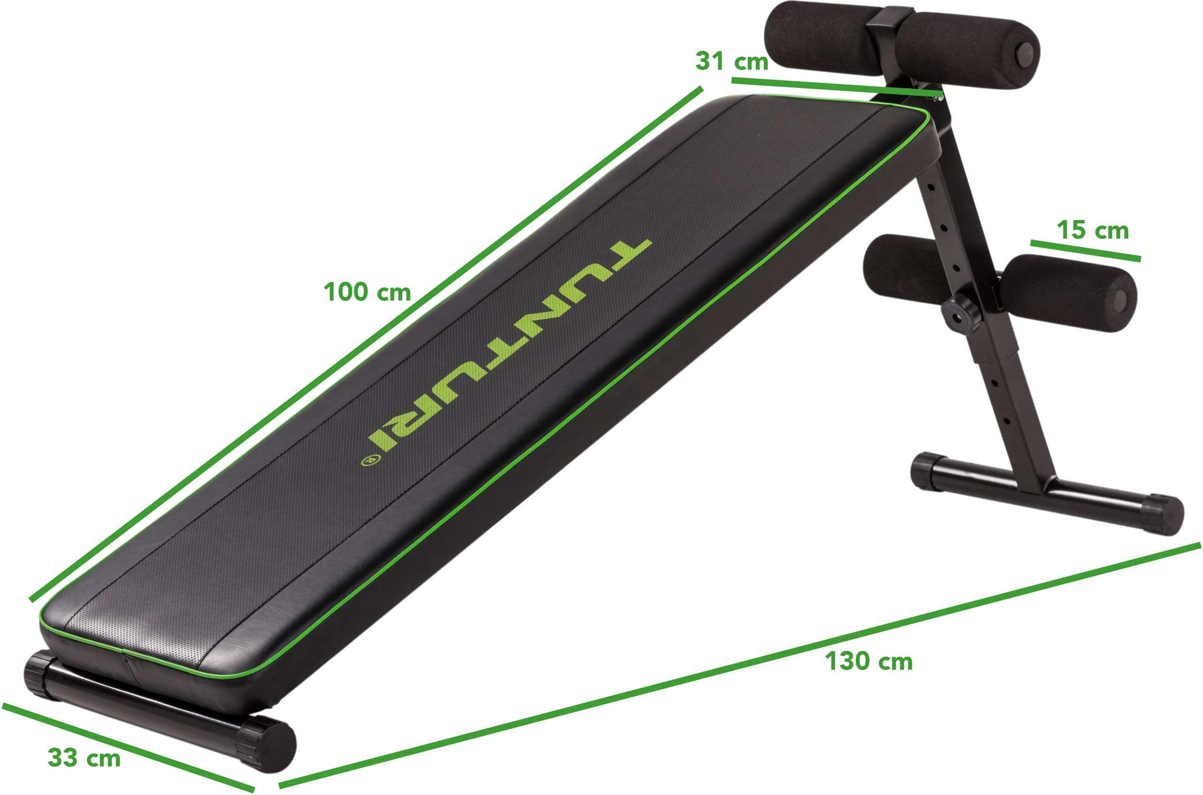 Tunturi AB20 Bauchtrainer, negativ Winkel, Bauchbrett mit Beinrollen, zusammenklappbar 17TSAB2000