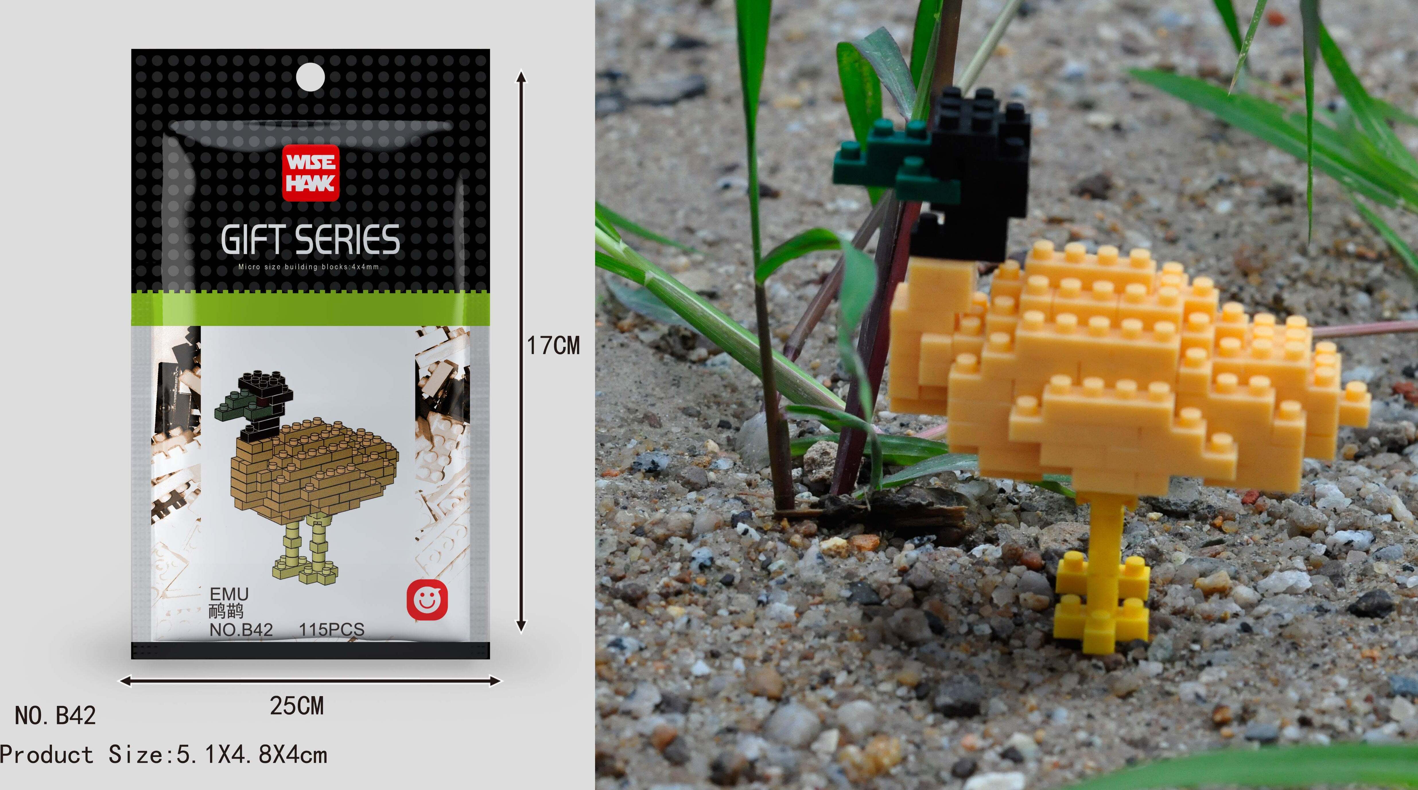 Stavebnicové figúrky emu, model LNO Micro-Bricks