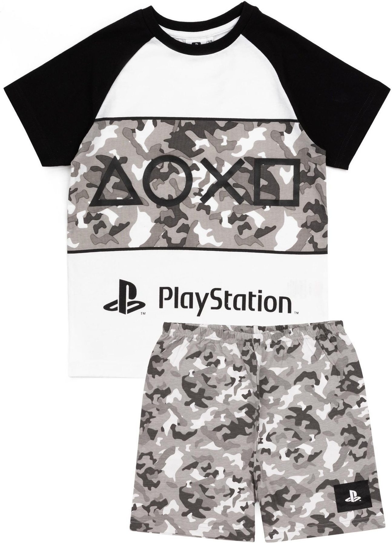 Pigiama In Jersey 100% Cotone PlayStation – Blu Con Pannello Logo – Taglie 6-14 Anni