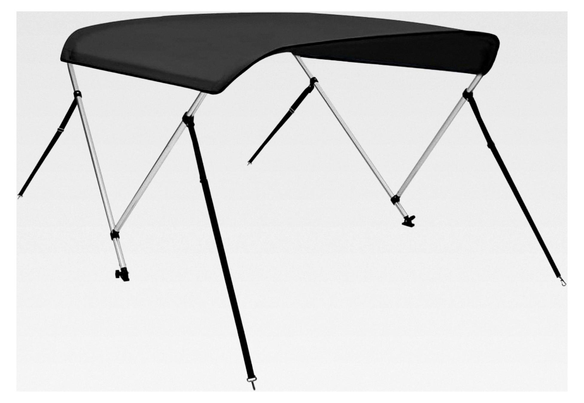 Markenlos UV- und wasserfester Bimini-Top für Bootsfahrten - Anthrazit, 180x130x110 cm, 2-Bogen-Rahmen für den Außenbereich