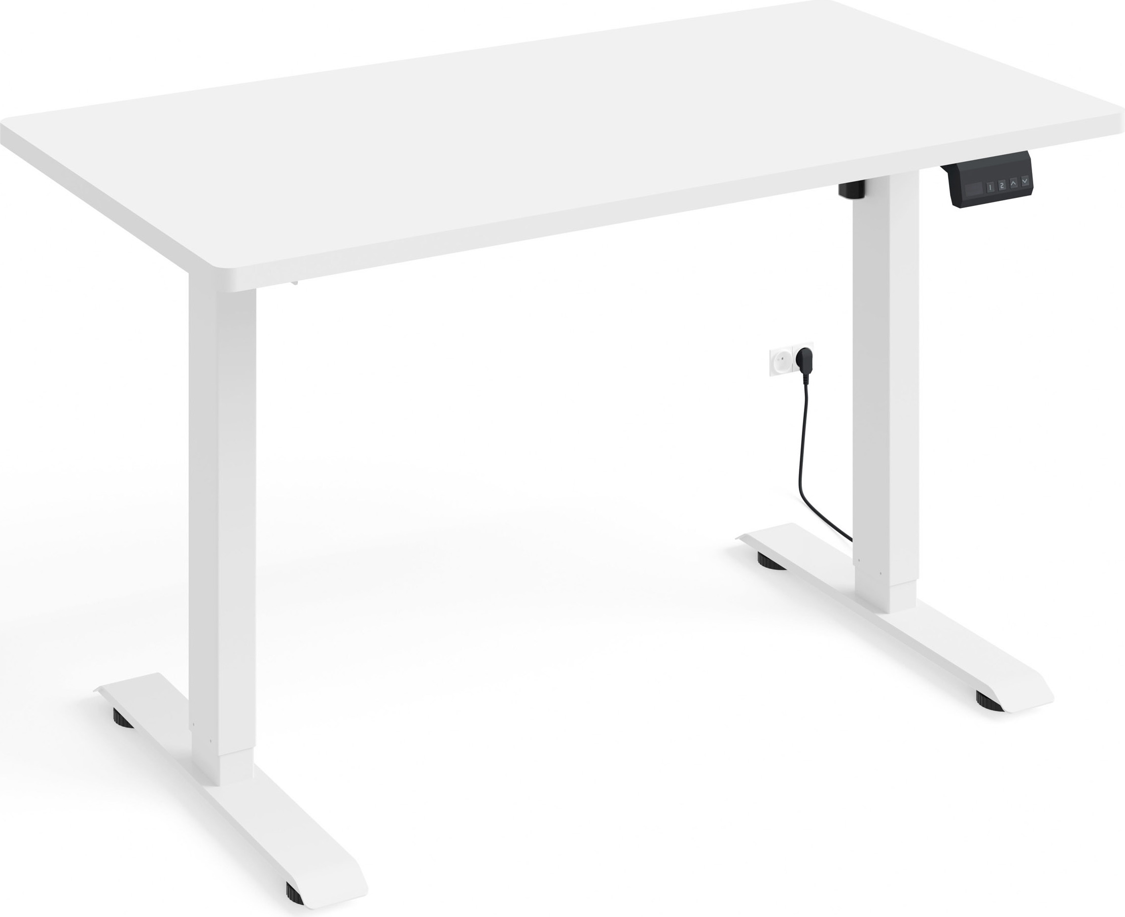 Höhenverstellbarer Schreibtisch Elektrisch BIMOTION 1S 120x65x2,5 cm WEIßER RAHMEN/WEIß MATT