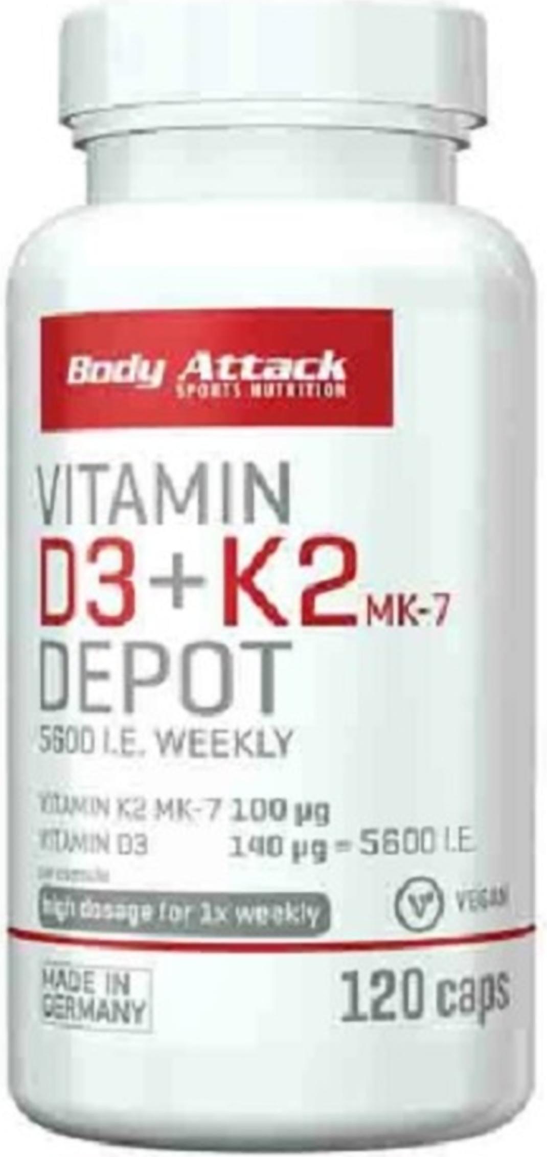 Body Attack Sports Nutrition Body Attack Vitamin D3+K2 (120 caps) 530054