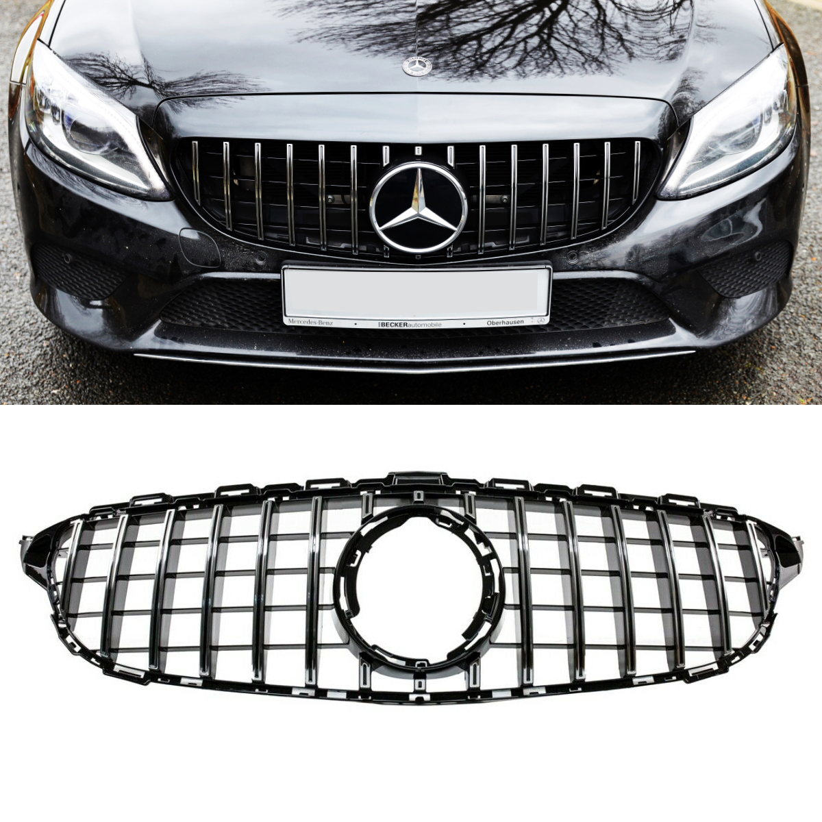 Front Emblem Stoßstange schwarz glänzend Original Mercedes-Benz