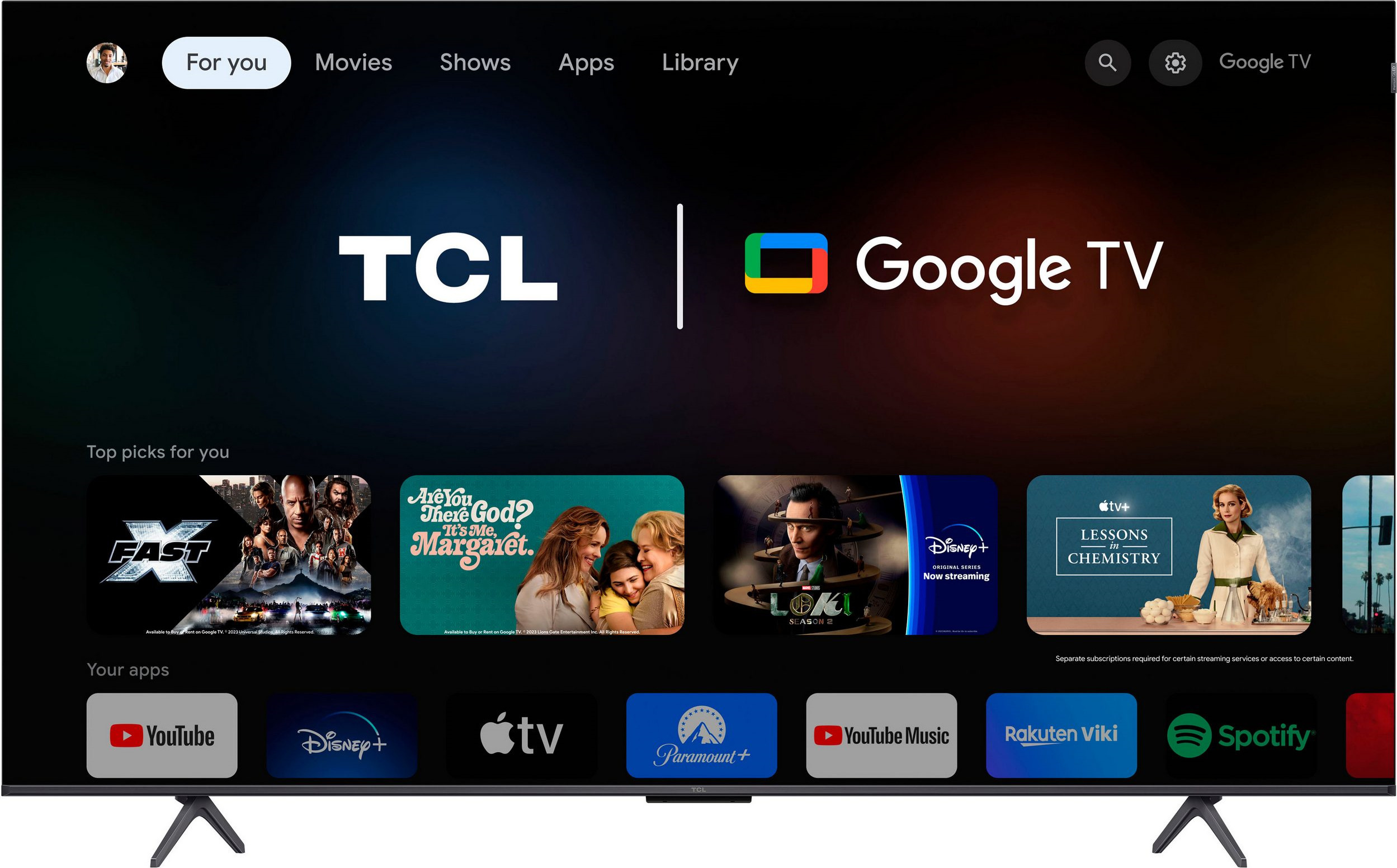 TCL QLED-Fernseher 65C61BX1 (164 cm/65 Zoll, 4K Ultra HD, Android TV, Google TV, Smart-TV)