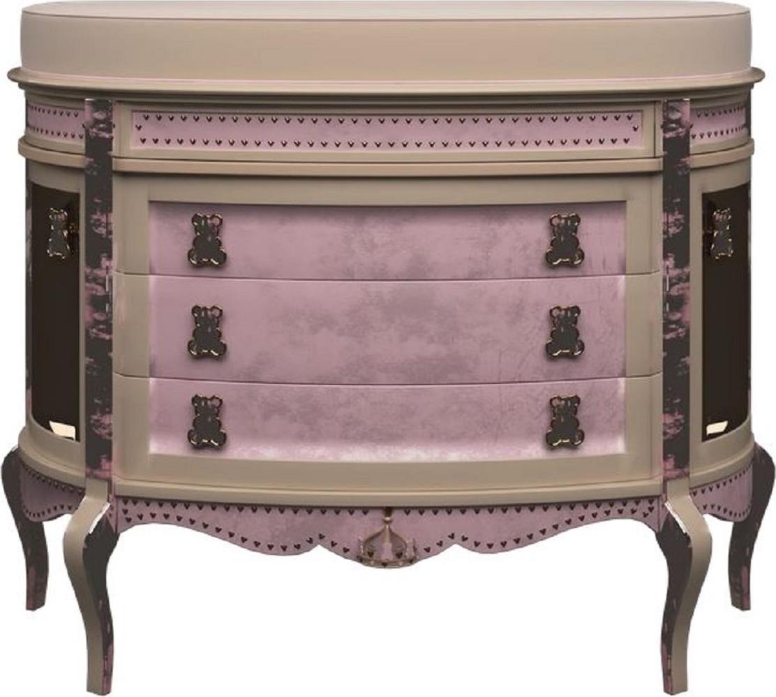 Casa Padrino Luxus Barock Wickelkommode Beige / Rosa - Prunkvolle Kinderzimmer Kommode - Barock Kinderzimmer Möbel - Luxus Qualität - Italy NEW-47168