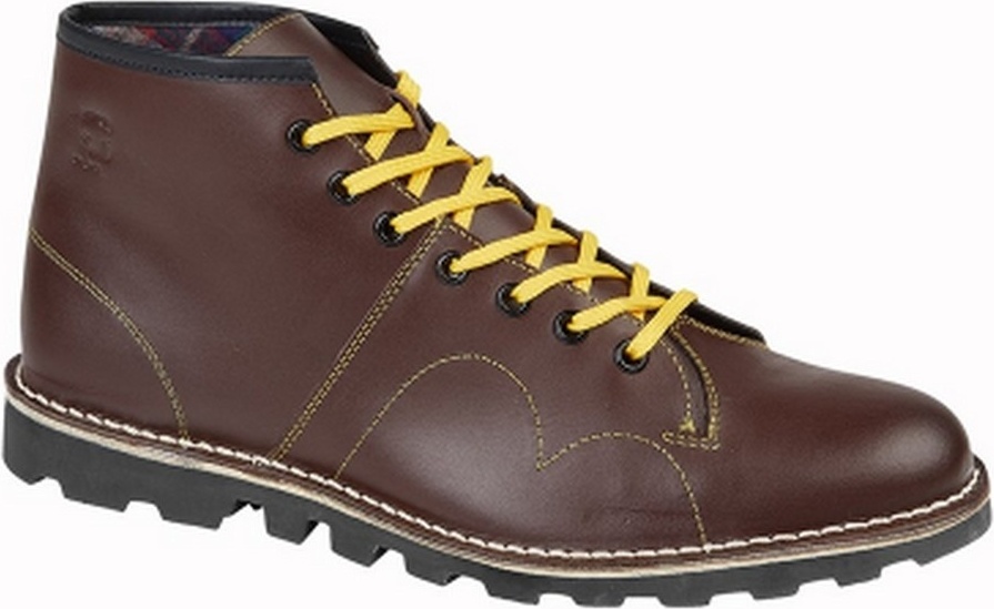 Pánske originálne retro kožené šnurovacie topánky Grafters Monkey DF108 (44,5 EU) (Vínovo červená)