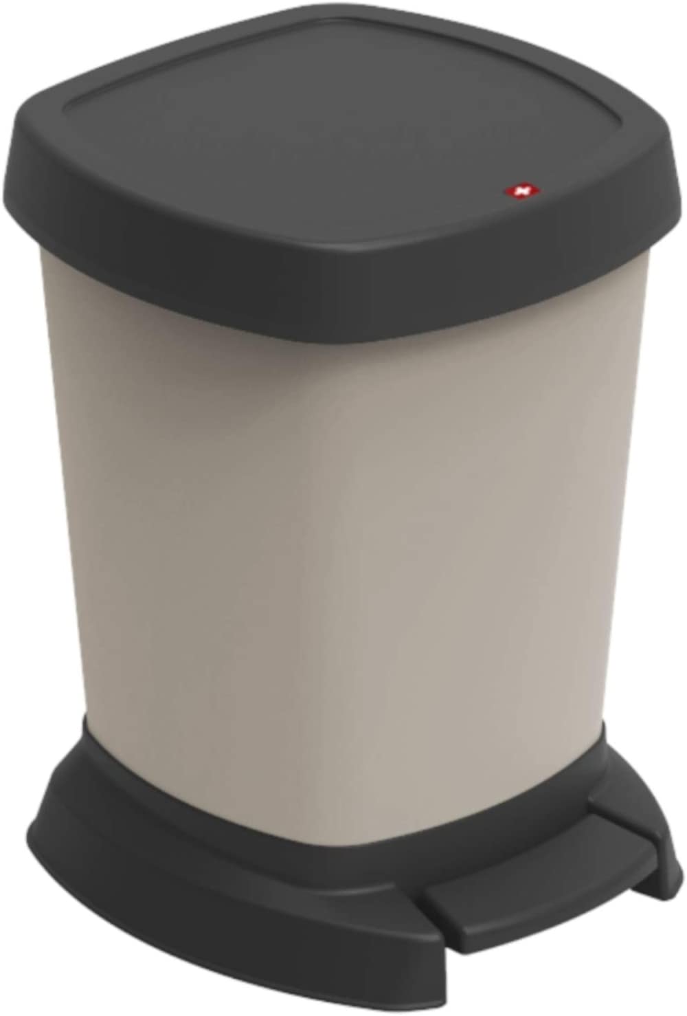 ROTHO Müll Eimer Küche Mülltrennung Kunststoff 6L Abfall braun schwarz Cappucino