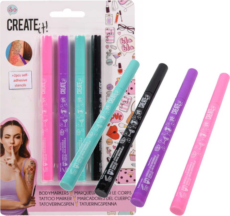 CREATE IT! Create It Tattoo-Stifte Kinder 4er Pack