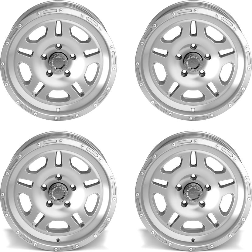 ASP-Alloys 4x Alufelgen Set silber 8,5x17 ET +10 mit Alurad Felge Jeep Wrangler JK 07- DT50585S