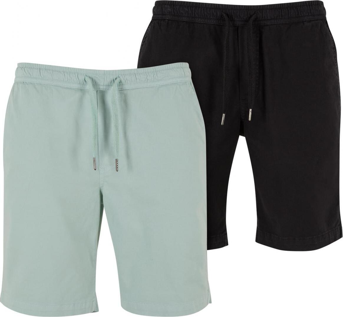 Urban Classics TB1609A | Stretch Twill Joggshorts 2-Pack - Farbe: frostmint+black - Größe: L