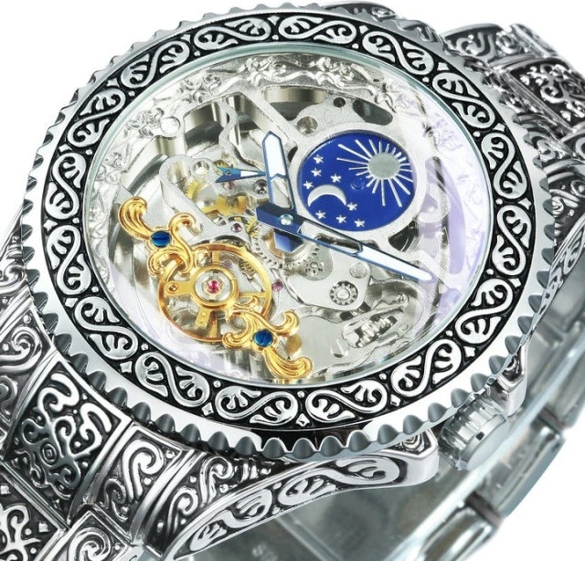 Hodinky FORSINING Moon-Strieborná KP21618