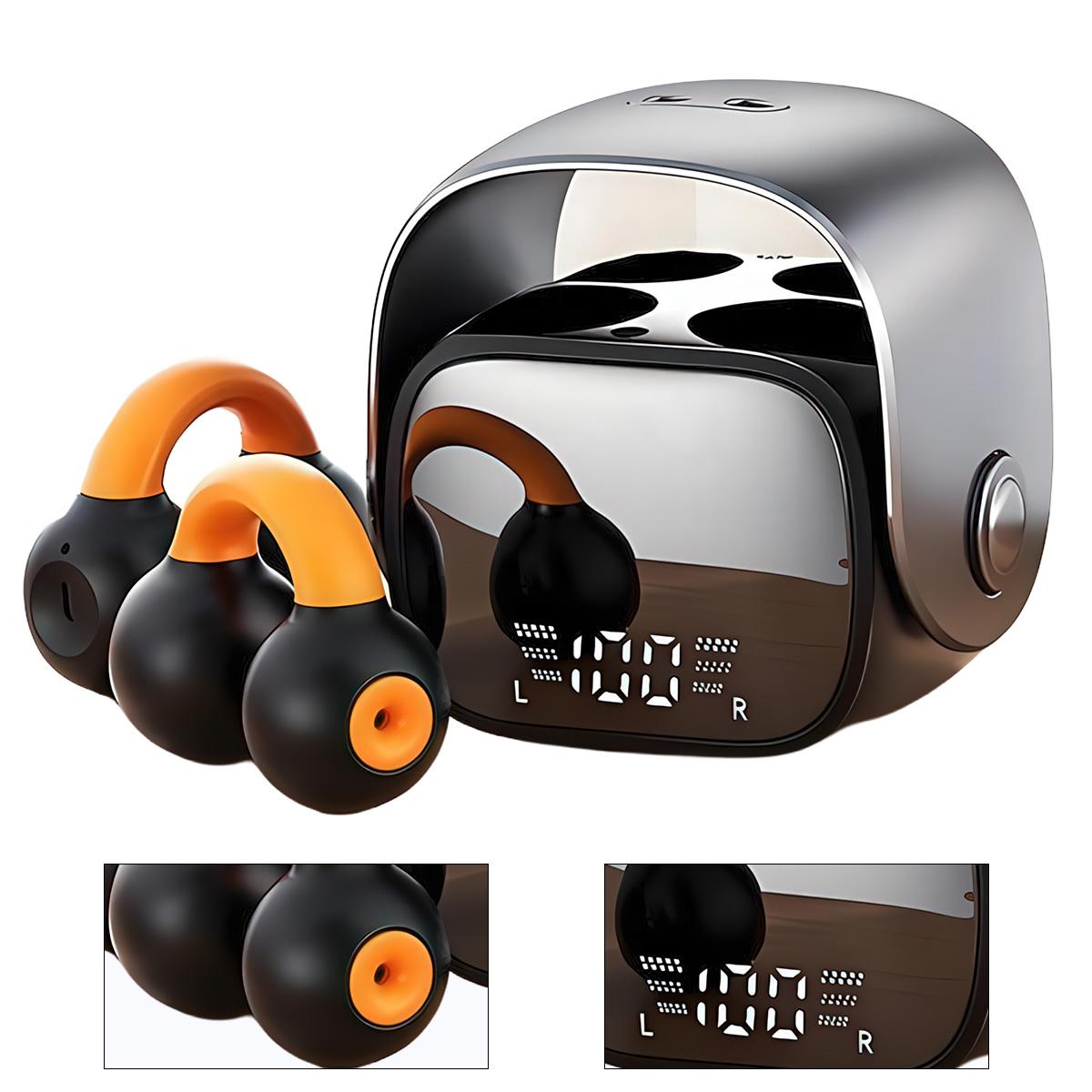 Novzep Bluetooth-Kopfhörer mit Ohrclip, 5.3,offene kabellose Ohrhörer mit LED-Ladecase,Sport-Ohrhörer zum Anclipsen für Laufen,Fitnessstudio und kleine Ohren KAUF-ALRI-CE2188-018