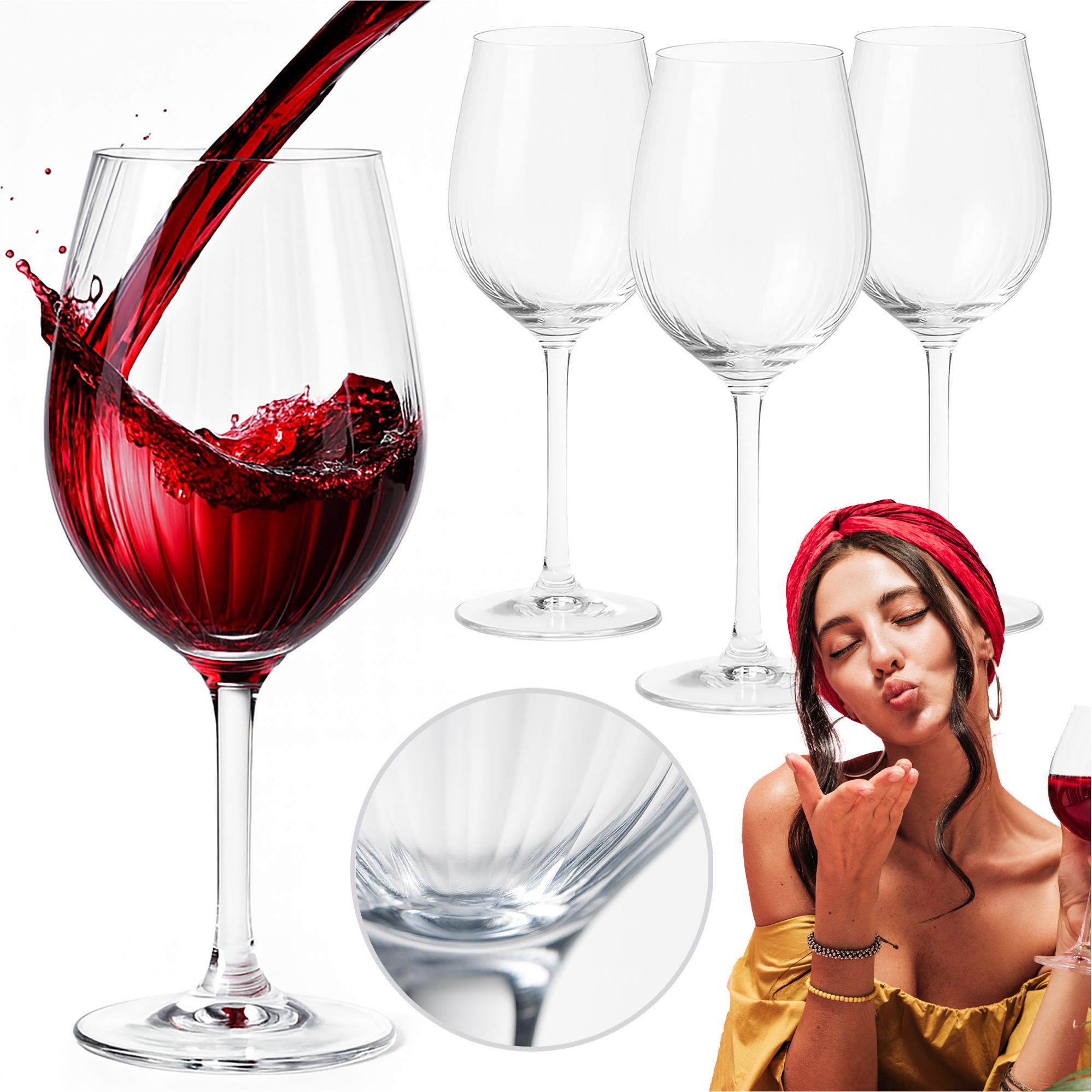 EDANTI Weingläser 4x Weinglas 500ml Gläser Set Modern Glasgläser Champagnergläser