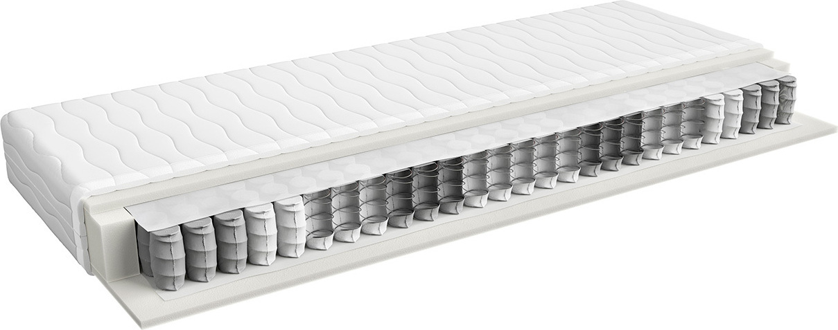 Federkernmatratze 80x200 | Premium Multipocket | 19 cm hoch | Black Red White