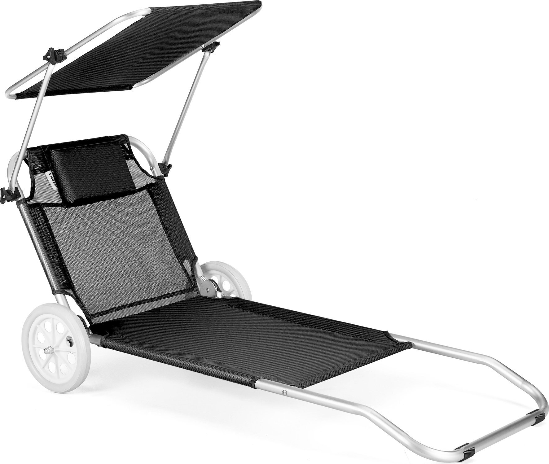 Outtec® Skladacie záhradné lehátko - do 130 kg - lehátko Skladacie záhradné lehátko s nastaviteľnou opierkou hlavy Kempingové lehátko Plážové lehátko