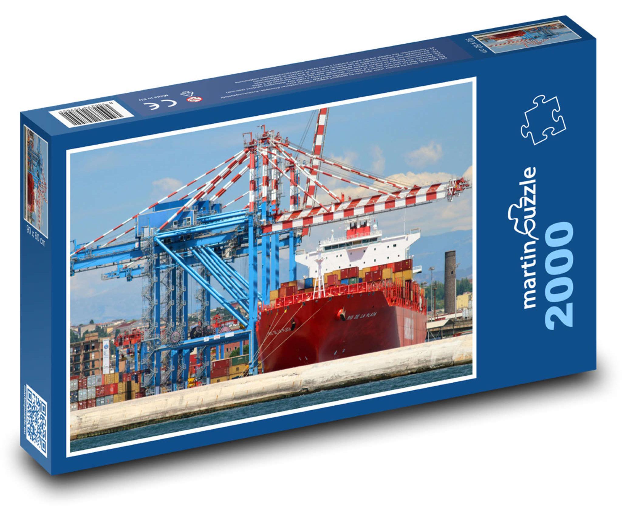 MCprint martinpuzzle - Puzzle 2000 Teile - Frachtschiff, Hafen