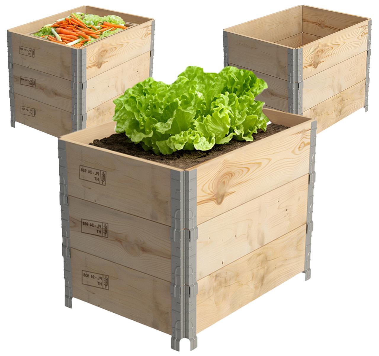 LIGHT HOME LH Palettenaufsatzrahmen 60x80 cm 3 Stück – Stapelrahmen Palettenaufsatz Holz