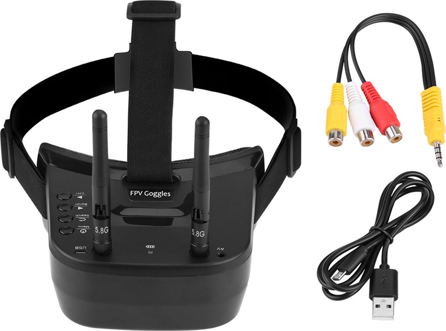 Gistuch FPV -Drohnenbrille, 480*320 Anzeige 1200mAh Batterie für Quadcopter -Drohnenbrillen