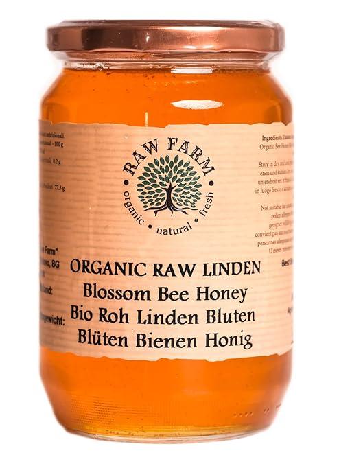 Raw Farm EOOD Raw Farm - Honig - Roher Biohonig aus Lindenblüten, rein & natürlich, direkt vom Imker, 900 g