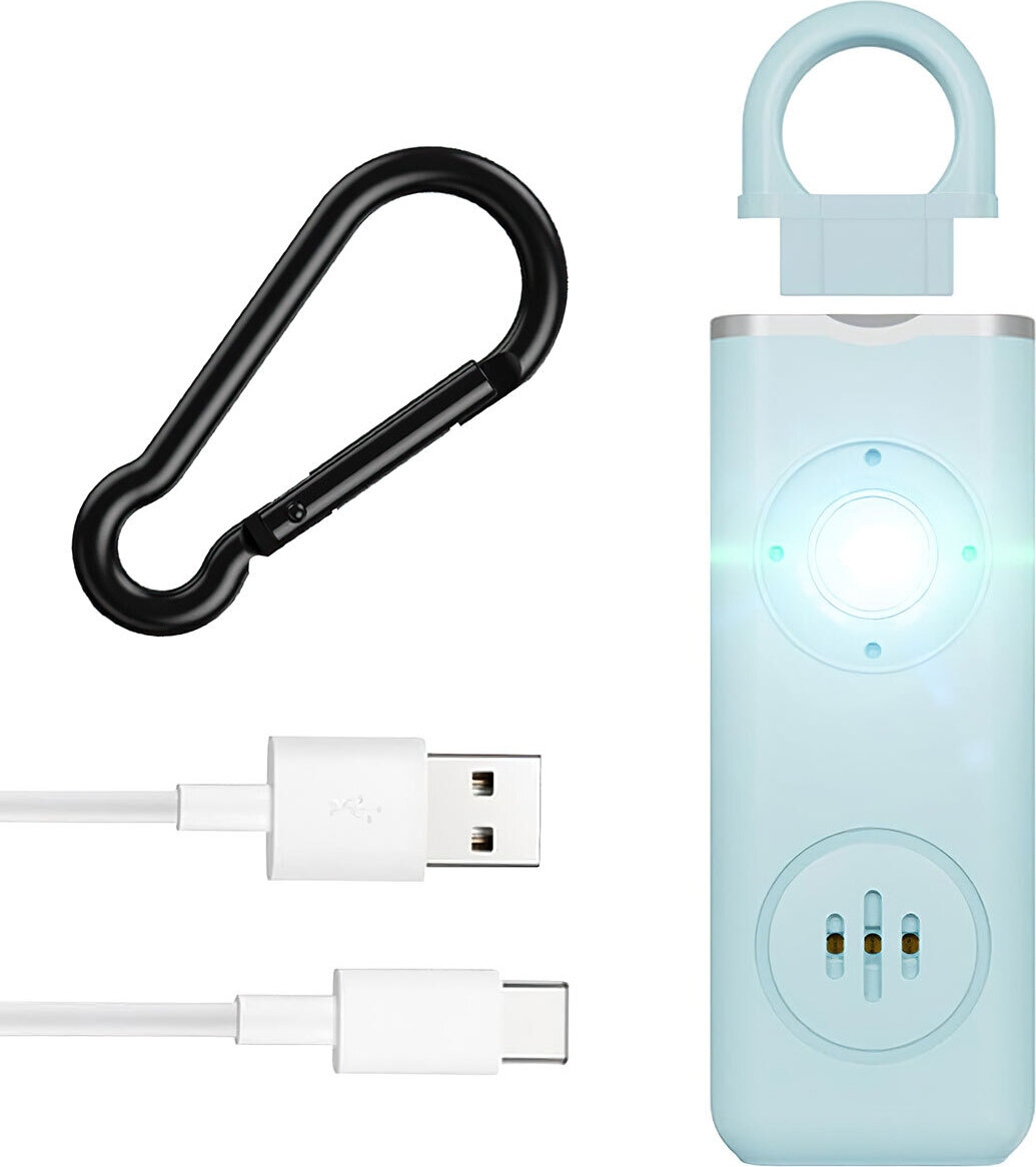 Novzep Persönlicher Alarm, Taschenalarm mit LED-Stroboskop, 130 dB Panikalarm, schriller Alarm, Selbstverteidigungsalarm, Notfallalarm für die ganze Familie. KAUF-ALRI-CE477-BL-15