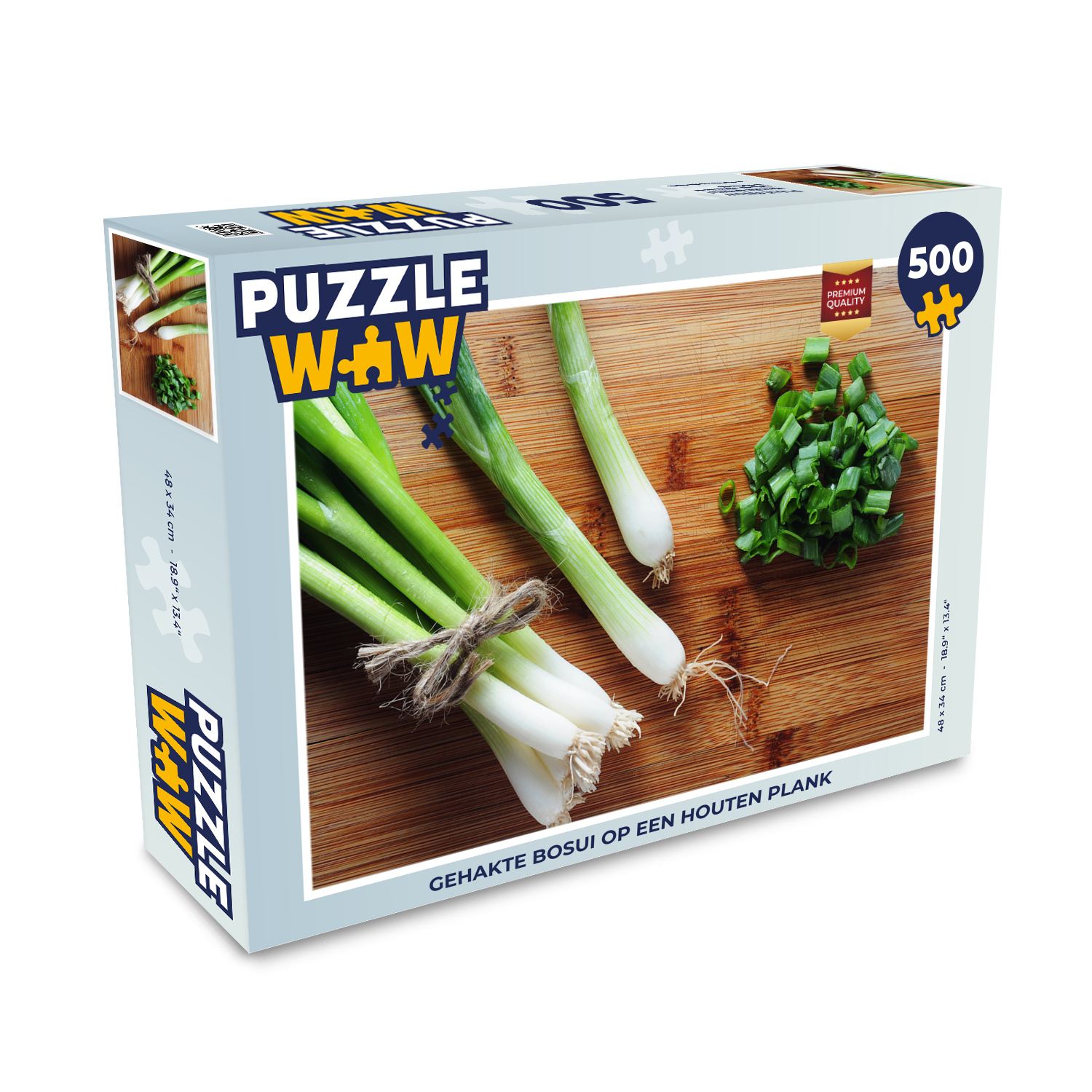 MuchoWow® Puzzle 500 Teile Gehackte Frühlingszwiebeln auf einem Holzbrett - 500 Teile - Kinder - Selberbauen - Puzzlespiele 137|1298111