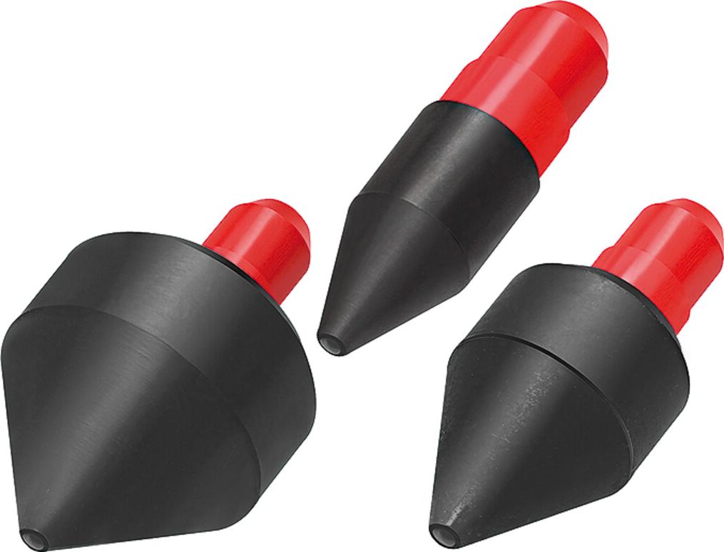 Riegler Gummidüsen-Set (Ø 14, 25, 35 mm) zum Aufstecken auf das Rohr 378.01