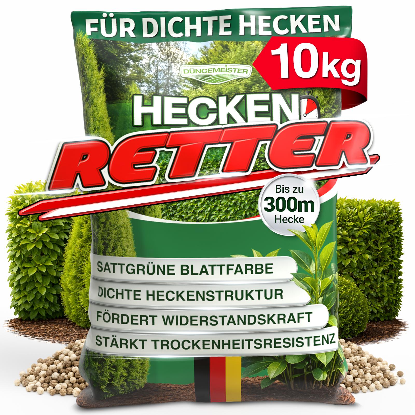 Heckenretter Heckendünger Dünger für grüne Hecken Turbo DÜNGEMEISTER - 10kg