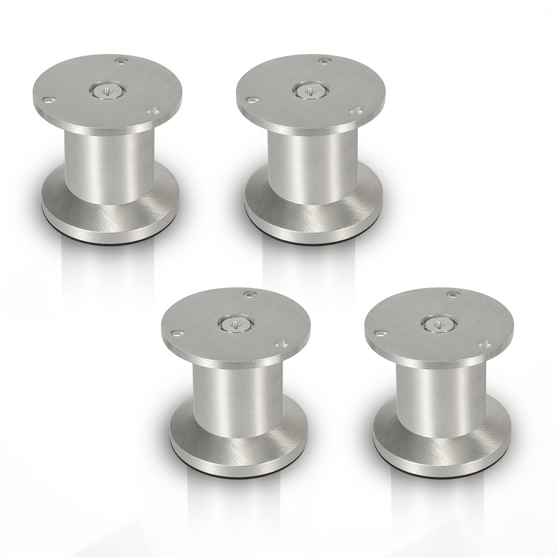 Jiubiaz 4er Set Möbelfüße Tischbeine Sockelfuß Tischfuß Möbel AluminiumHöhe:60 mm; Durchmesser: 40 mm; Höhenverstellung: + 15 mm RL-HG7043-4-YDa