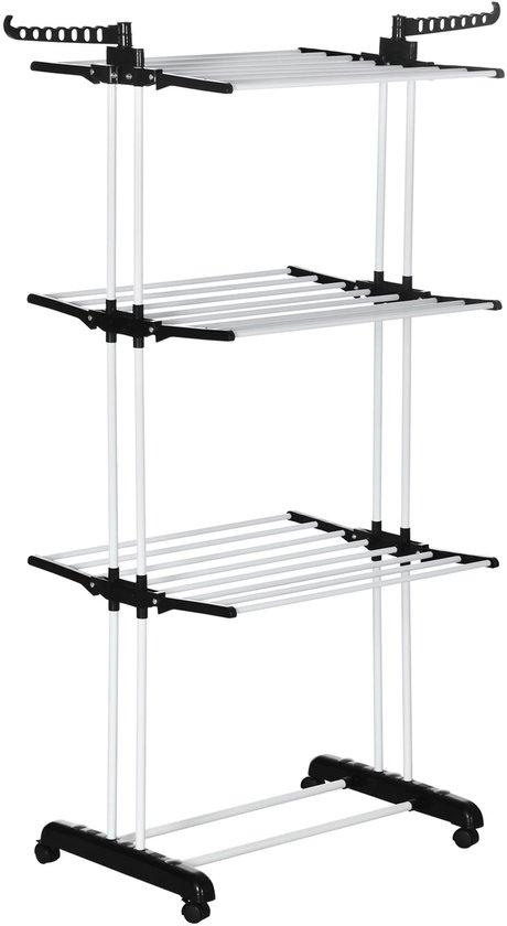 OEM Stemily Droogrek - Opvouwbare - 3 Ebenen - Seitenflügel - Räder mit Bremse - bis 70 KG - 73 cm x 64 cm x 177 cm 2026