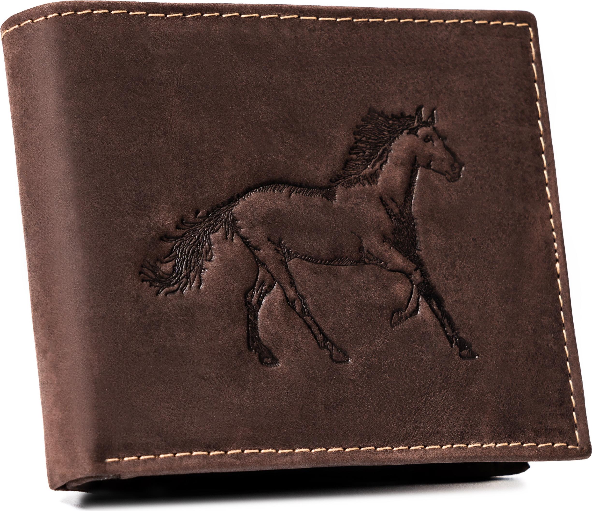 Herren Leder Geldbörse N992-CHM-HORSE-BL BROWN