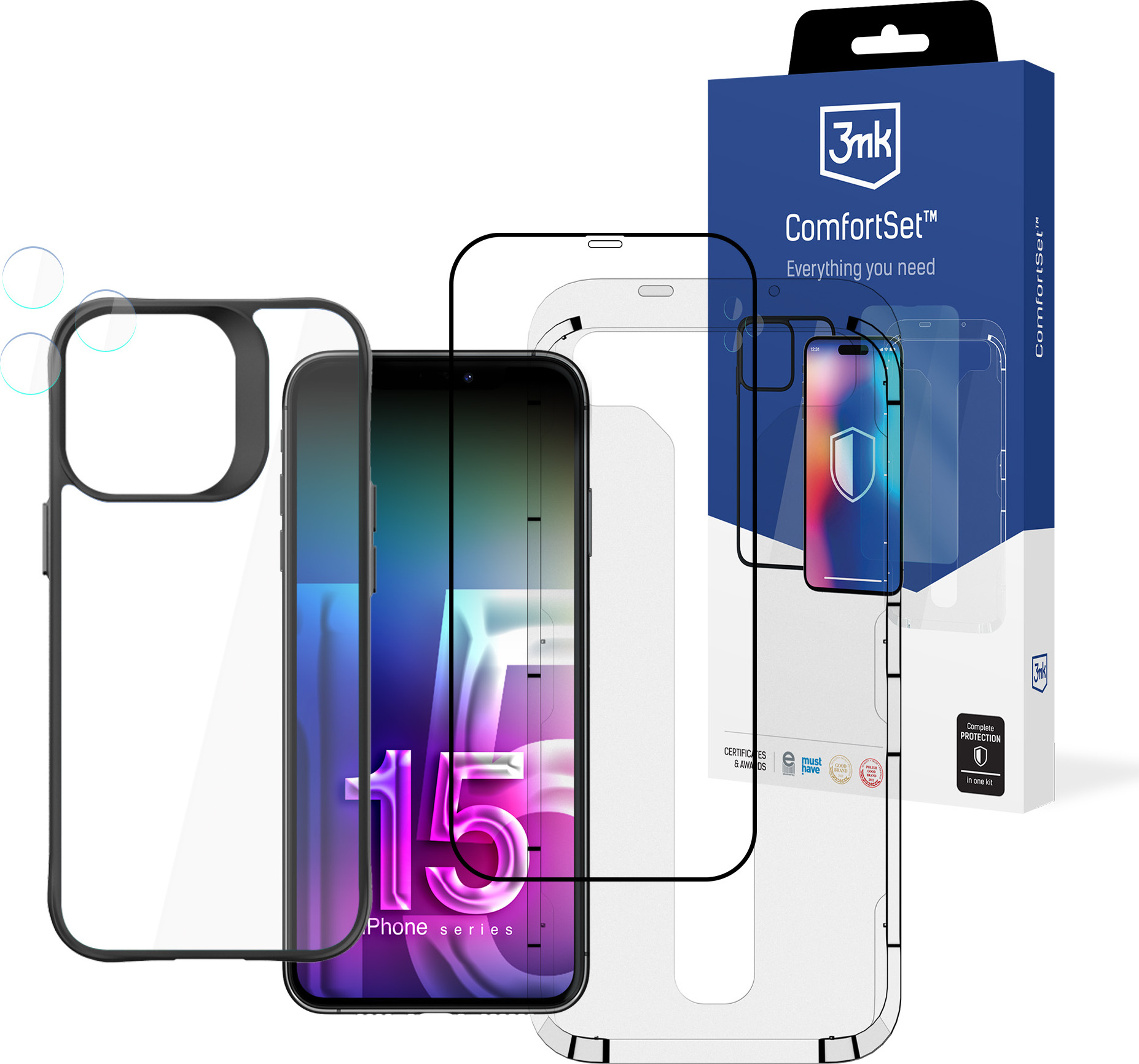 3mk Comfort Iphone 15 Pro Max6.7 Handyhlle One Size Z-3mk Comfort Set 4 in 1(17)