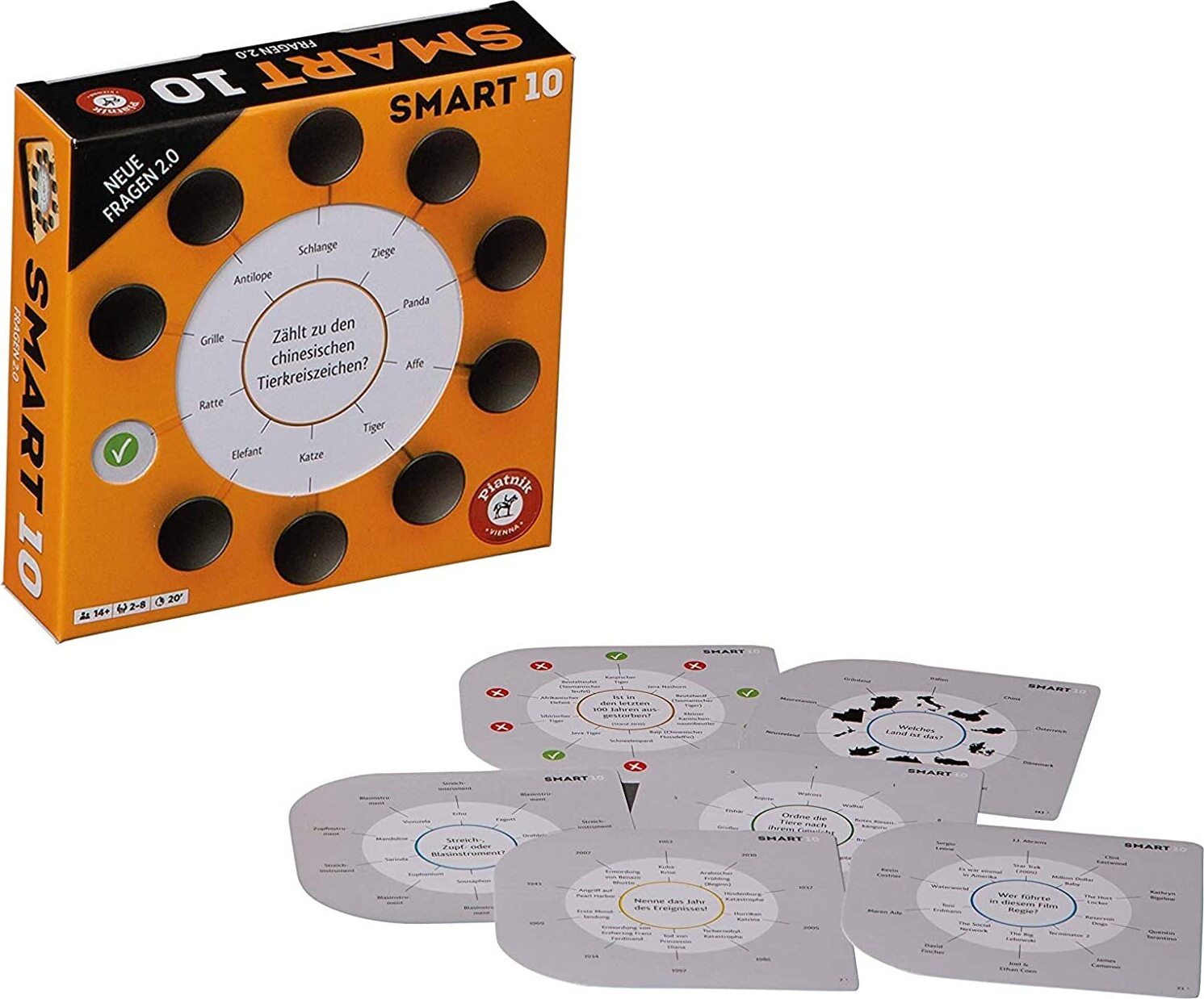 Piatnik Pegasus PIA07183 - Smart 10, Zusatzfragen Quiz Rätsel Smartbox