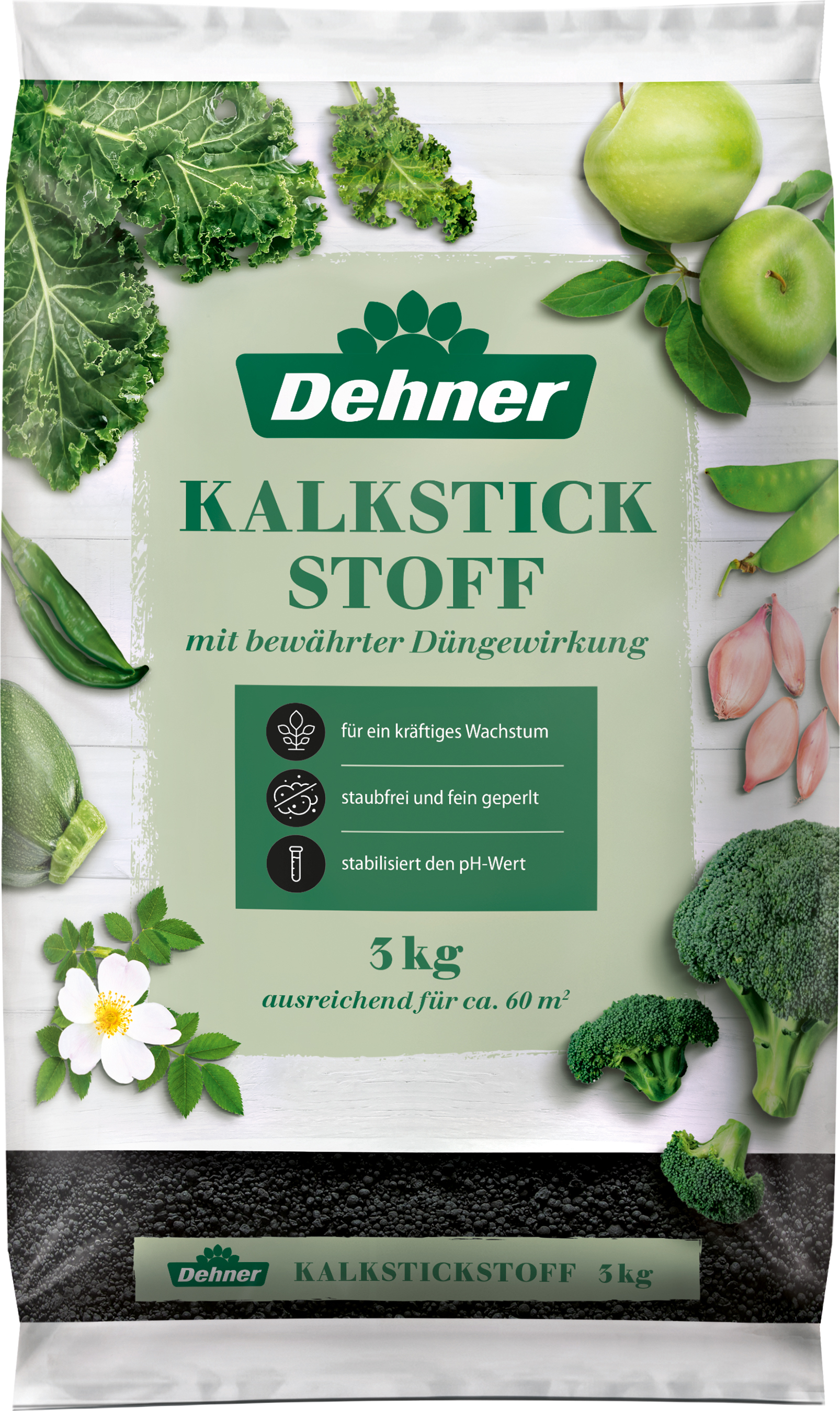 Dehner Kalkstickstoff, hochwertiger Dünger für Gemüsepflanzen, mit 19,8 % Stickstoff, 3 kg, für ca. 60 qm 20010011156