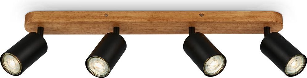 Deckenlampe Deckenleuchte vintage industrial 4xGU10 9W schwarz holz Briloner