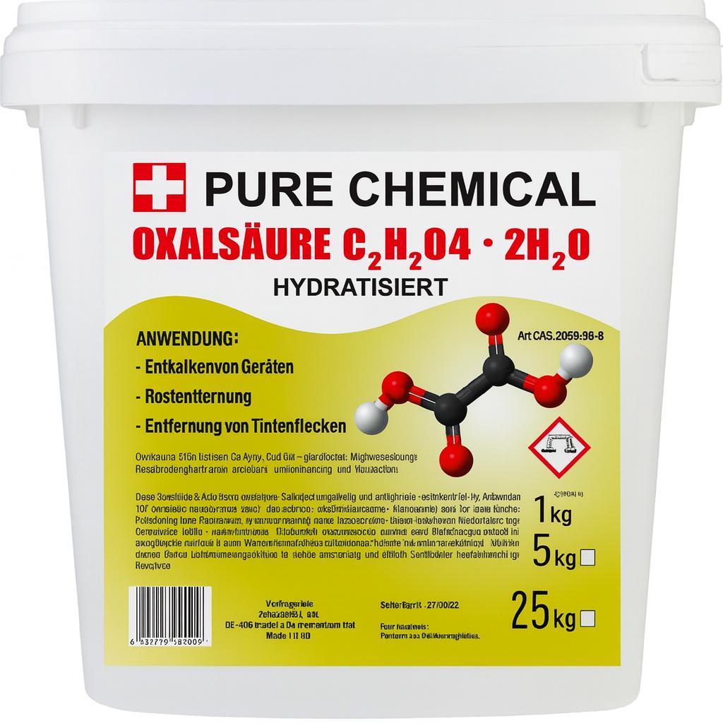 PURE_CHEMICAL PURE CHEMICAL | Oxalsäure | Oxalsäurekristalle | Entkalker | 5 KG OXALSÄURE 5 KG EIMER