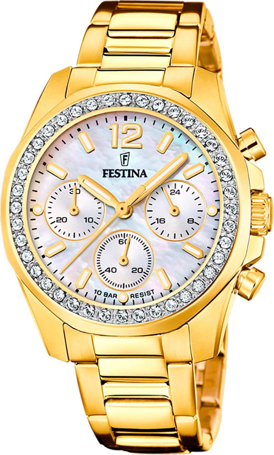 Festina dámske náramkové hodinky z nehrdzavejúcej ocele zlaté Casual D2UF20609/1