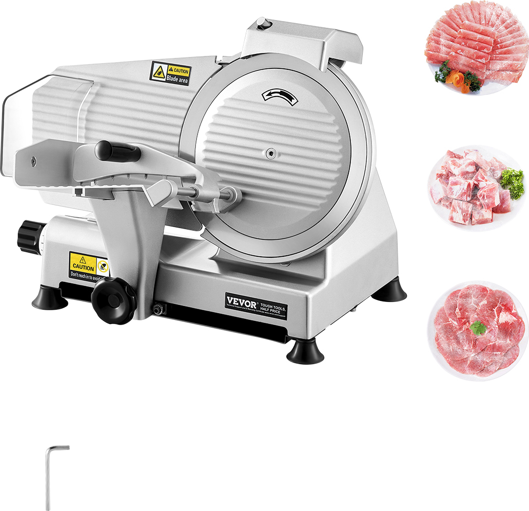 VEVOR VEVO Kommerzieller Fleischschneider, 180 W, Gefrierfleischschneider, elektrischer Feinkostschneider für Fleisch, Gemüse, Brot, Käse 250B