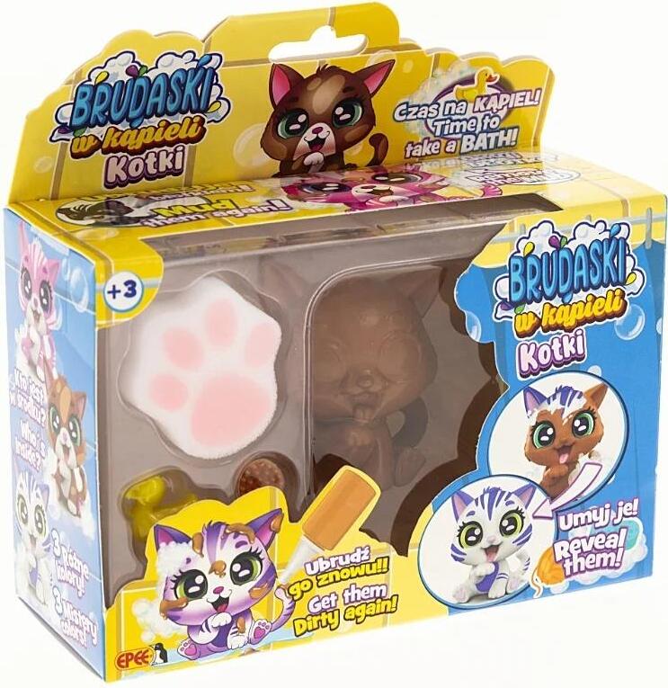 Epee Brudaski beim Baden Kätzchen Tofik mit Accessoires