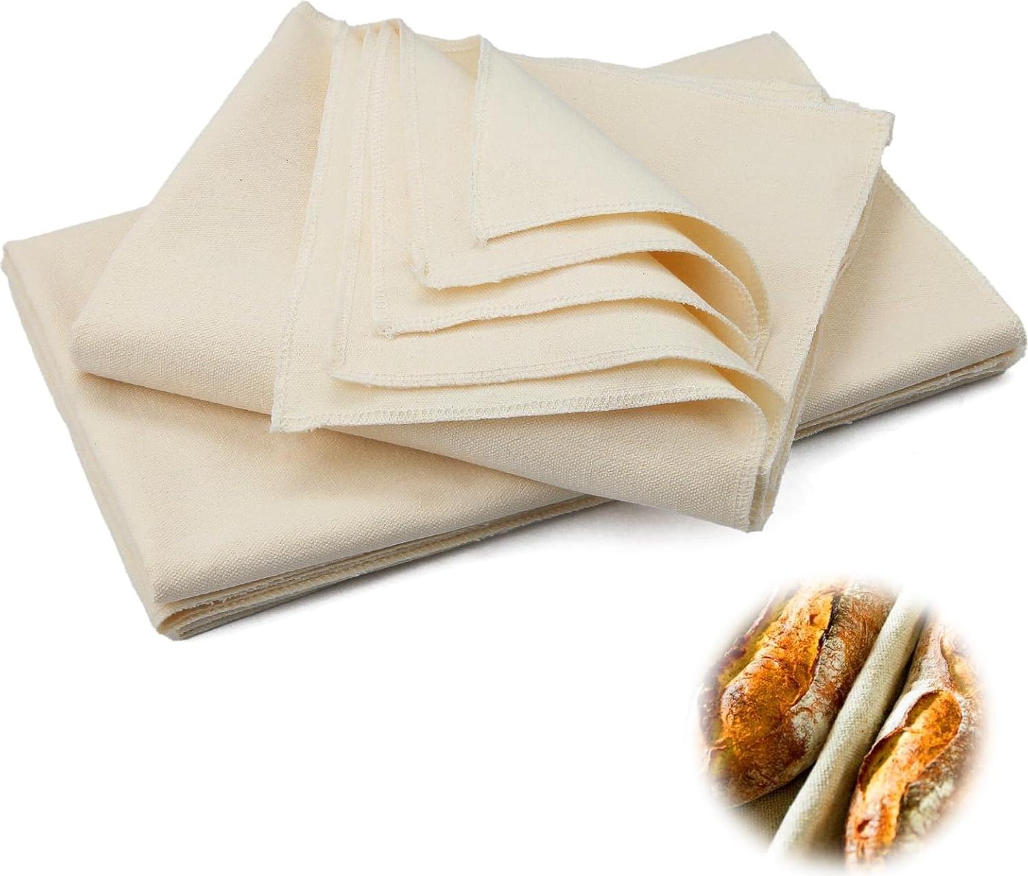 Markenlos 3er Set Bäckerleinen für das Brotbacken 48 x 36 cm