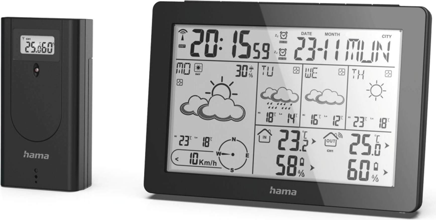 Hama Wettervorhersage-Center Meteotime, Schwarz 00186369