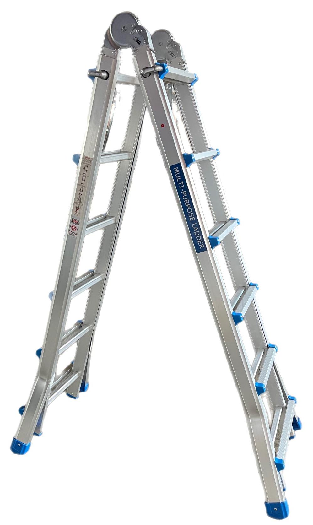 Vago-Tools Aluleiter Klappleiter Anlegeleiter Bockleiter Leiter 4x6 Stufen AL-XT-406_tmv