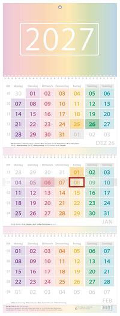 Häfft Verlag Drei-Monatskalender Rainbow 2027
