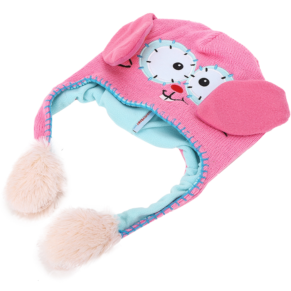 Cocosity Niedliche Mütze,Bewegliche Ohren Mütze,Lustige Spielzeugmütze,Strickende Holzmütze,Kinder Baby Mütze