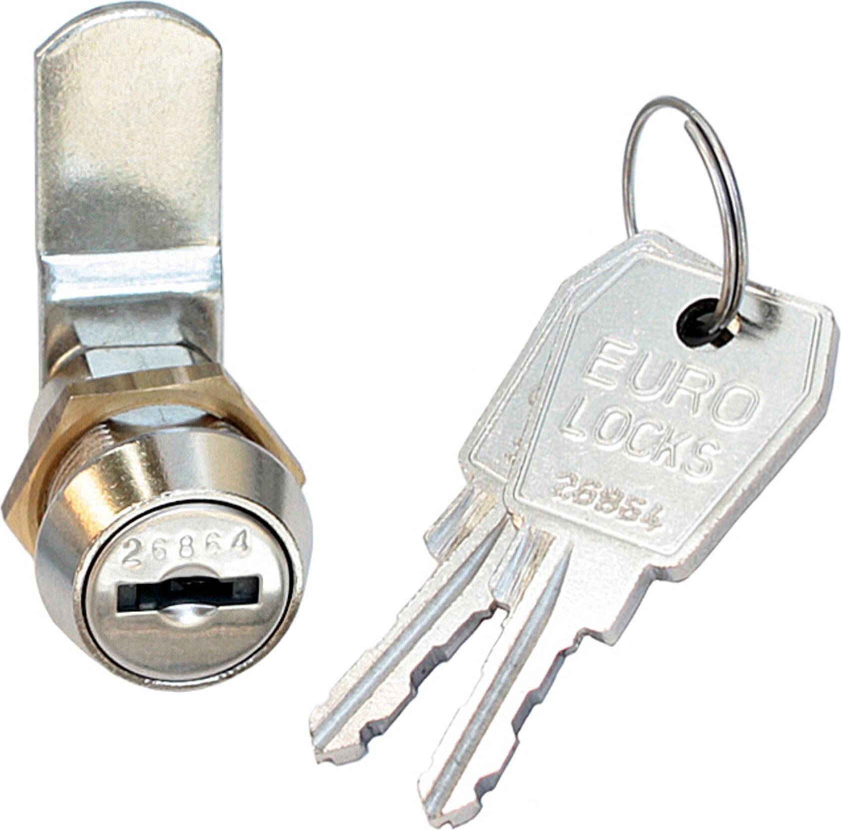 KeyMet 2 Schrankschloß Möbelschloß Briefkastenschloß 20 mm Hebelschloß Euro-Locks ISO 9001