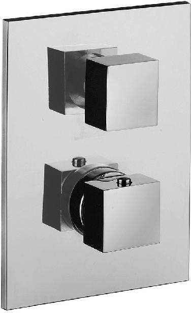 Paffoni Level - Thermostatische Unterputz-Duscharmatur für 2 Verbrauchsgeräte, Einbaukörper, Chrom LEQ518CR